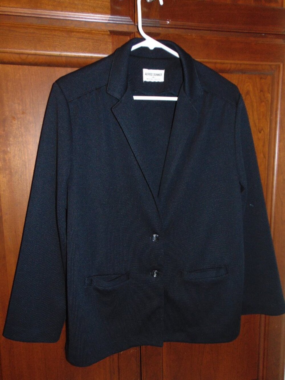 Vintage Alfred Dunner Women's Black Blazer, Single Breasted, Two Button, Size 14